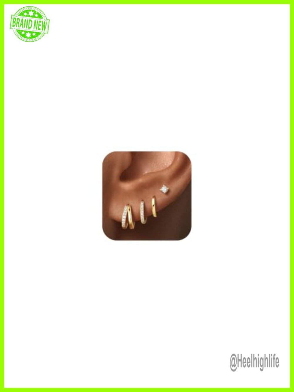 4 Pairs 14k Gold Plated Hypoallergenic Hoop Earrings for Women